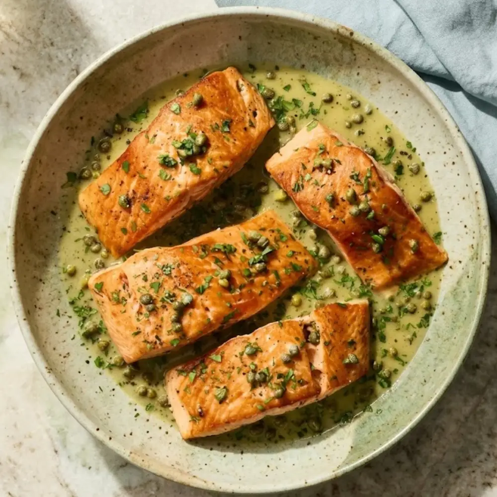 Green Salmon With Lemon Sauce