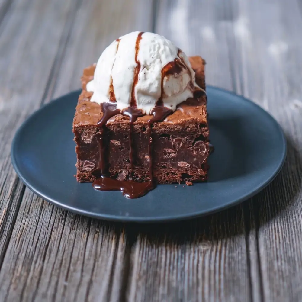 Ice Cream on Brownie
